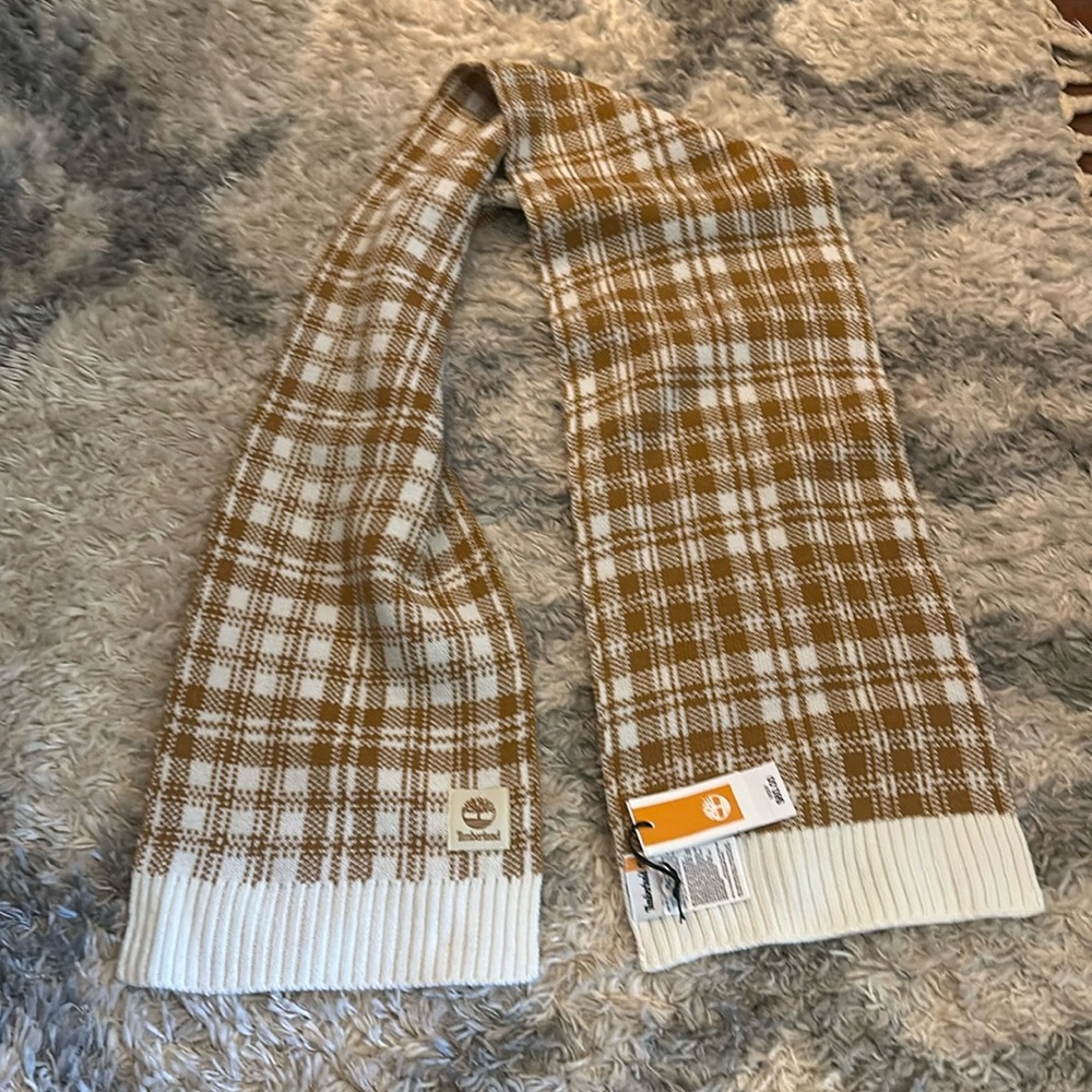 Timberland Plaid Knitted Scarf